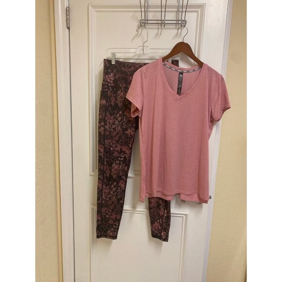 RBX Athletic Floral Print Pants & RBX V-Neck Athletic Shirt Size Large - Picture 1 of 9